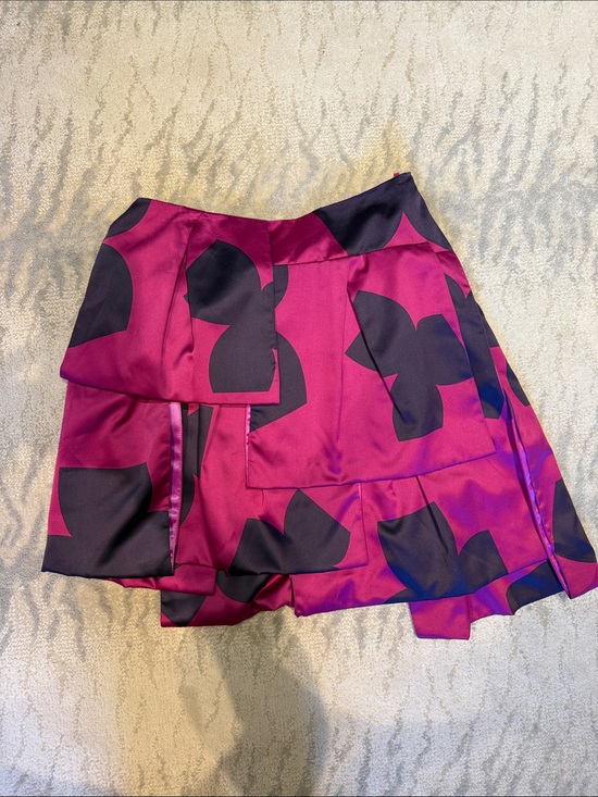 Emporio Armani Dresses & Skirts - Emporio Armani Magenta Asymmetrical Floral-Print Skirt